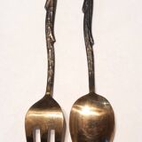 Tree branch shaped salad servers