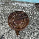 Turned wood tripod stool
