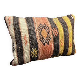 Wool striped pillow