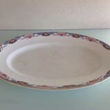 Oval dish décor baskets of roses by Digoin Sarreguemines / vintage 50s-60s
