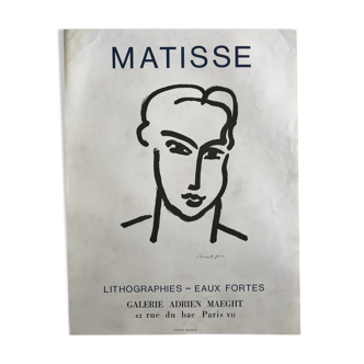 Original exhibition poster Henri MATISSE, Galerie Adrien Maeght, 1964
