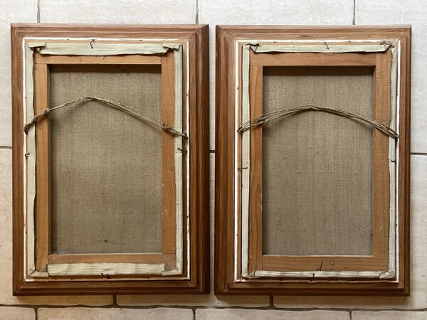 Huile sur toile - Paire formant pendant signée J. Richard