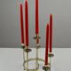 Pair of white metal candle holders "Spiral" by Gunnar Ander for Ystad-Metall, Sweden, 1960s.