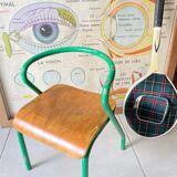Vintage child school chair Jacques Hitier