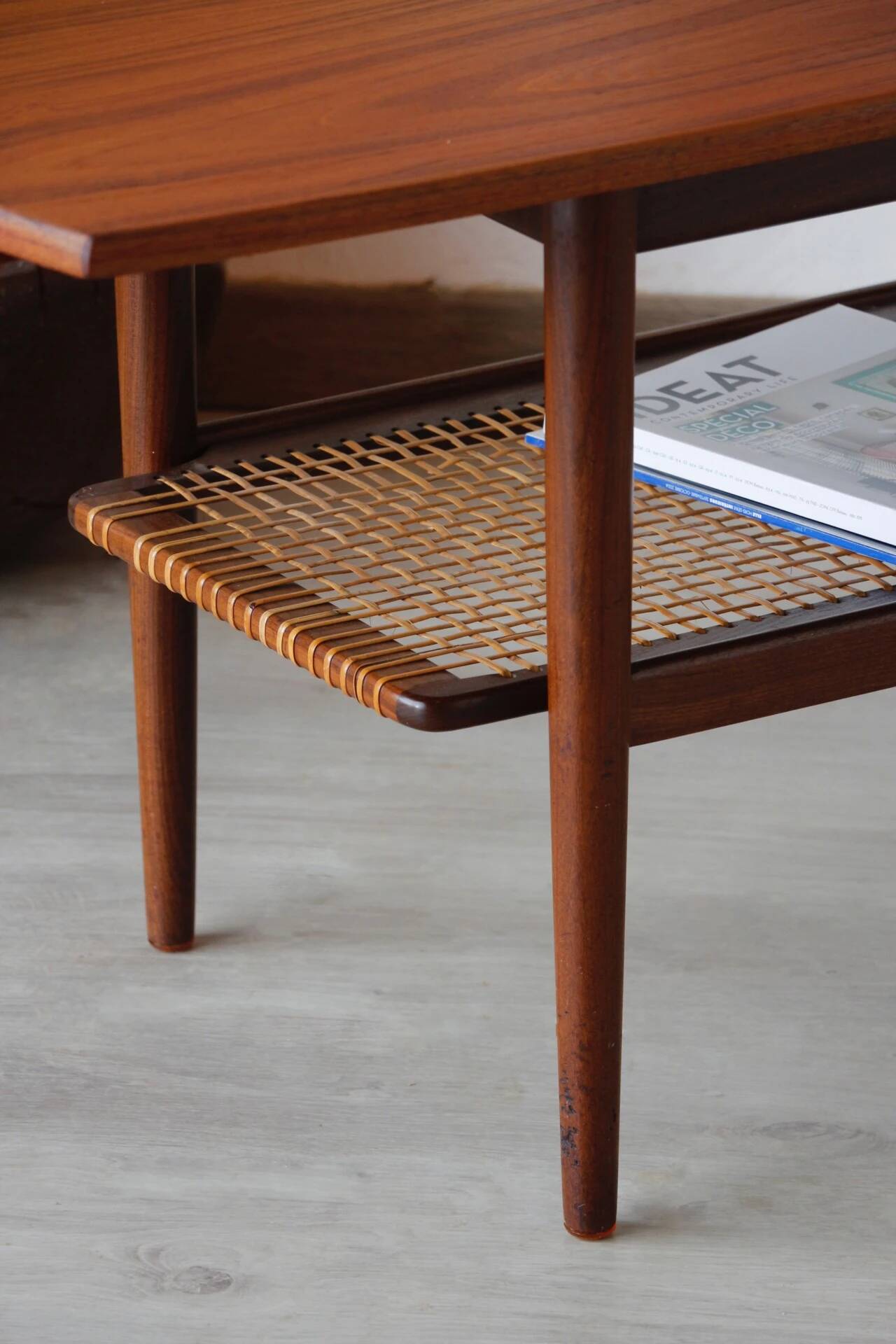 Table basse danoise double plateau en teck 1960