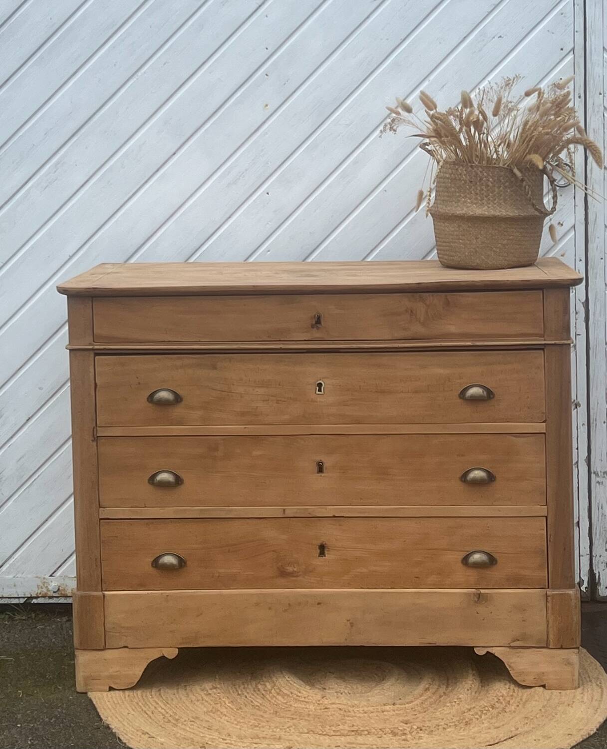 Antique chest of drawers with a chic country feel