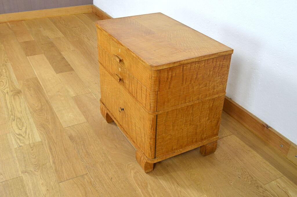 Vintage low furniture in blond wood 1940