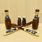 Porcelain and wood salad service