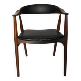 Fauteuil de bureau danois en teck de Thomas Harlev, années 60