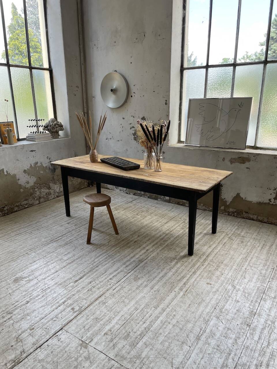 2m pine and oak farmhouse table