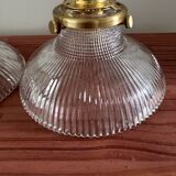 Pair of holophane tulip wall lights