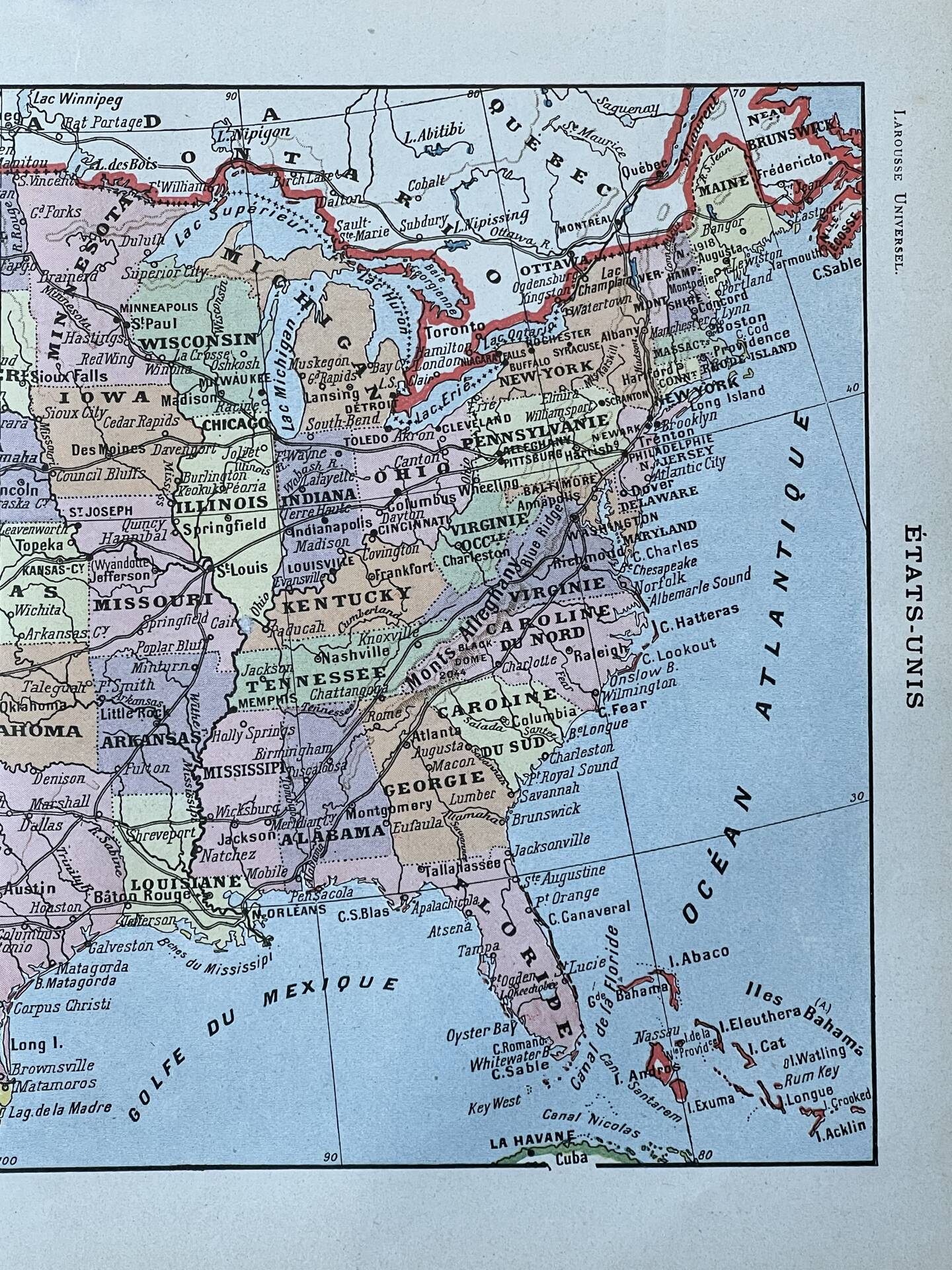 Map of the United States - 20x29cm 1922