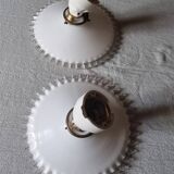 Pair of opaline glass wall lights