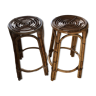 Tabouret de bar en osier bambou