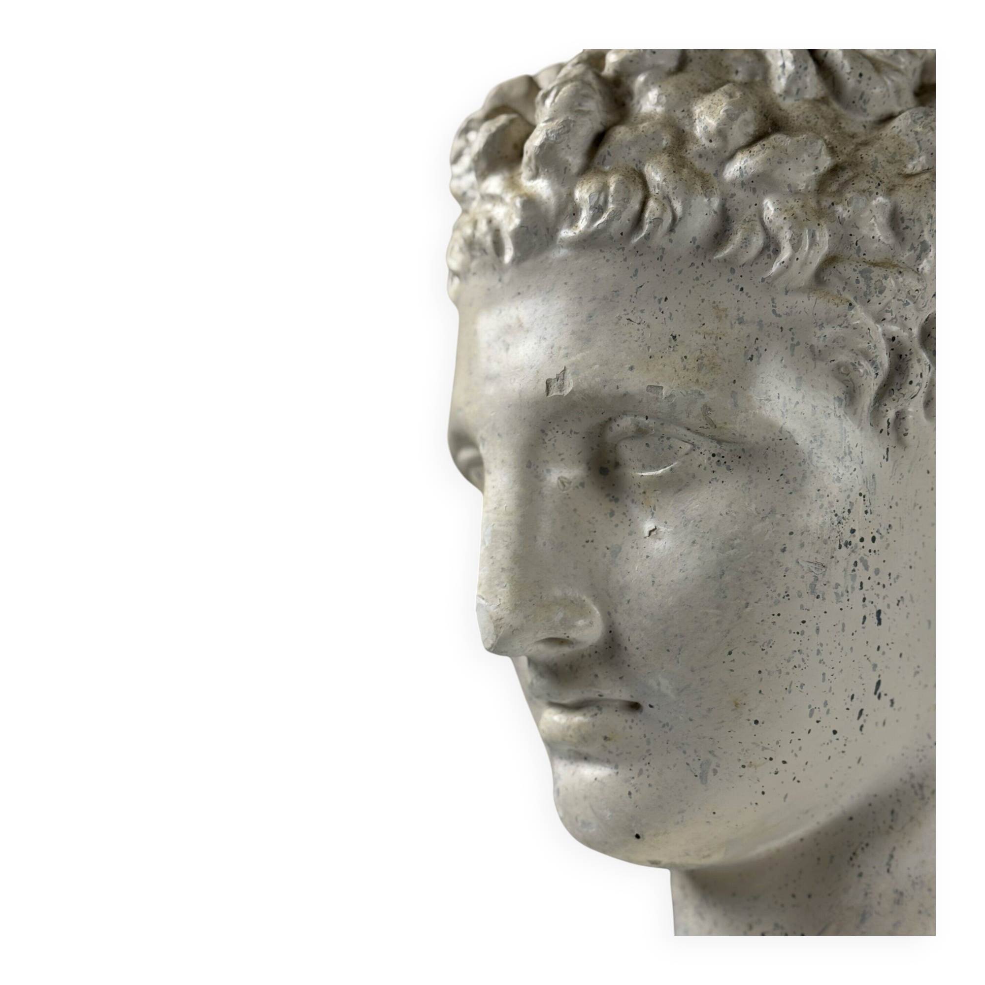 Sculpture de tête d'Hermès en plâtre