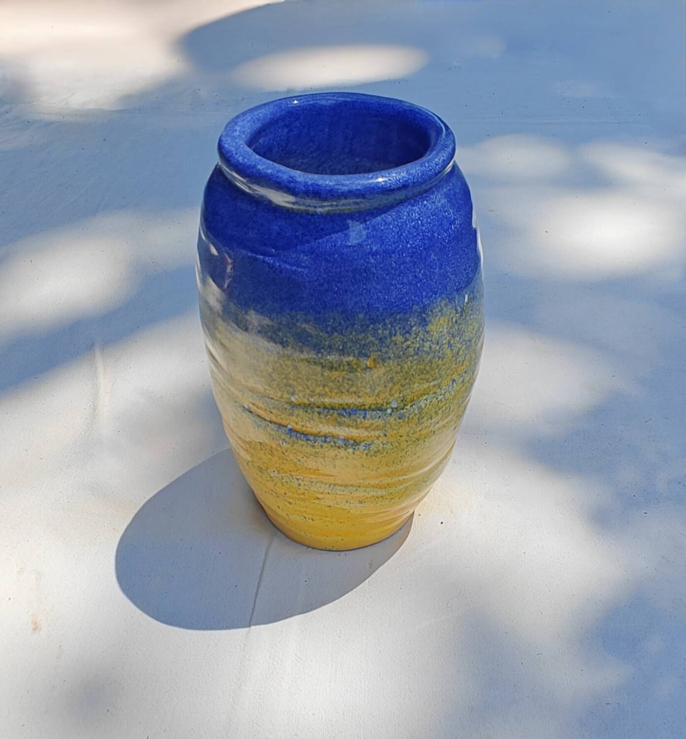 Glazed earthenware vase