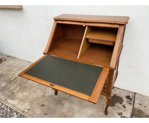 Rustic secretary in solid oak