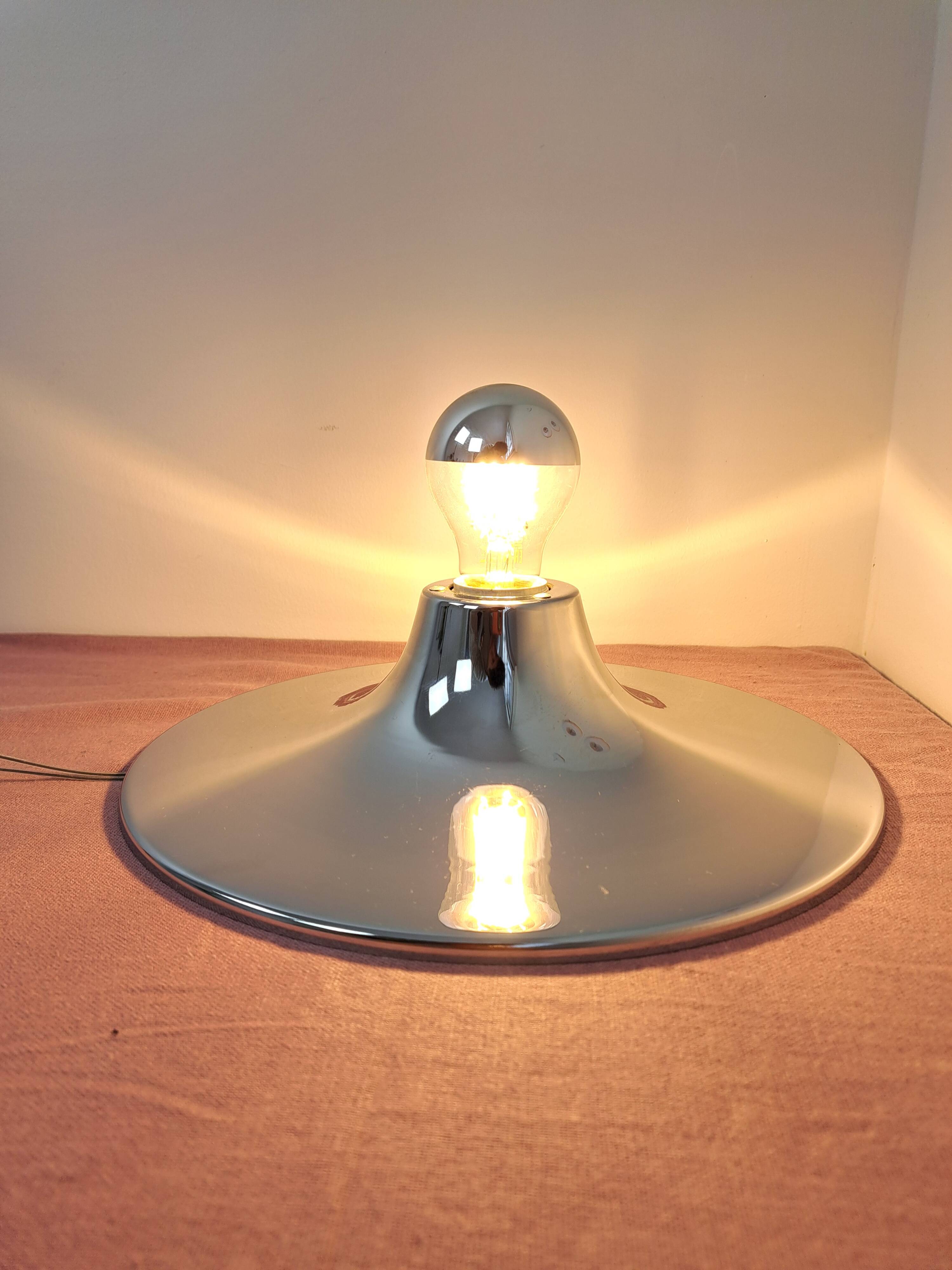 Chrome wall or ceiling light Goccia UFO design space age