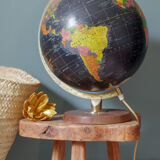 Black earth globe old wood base