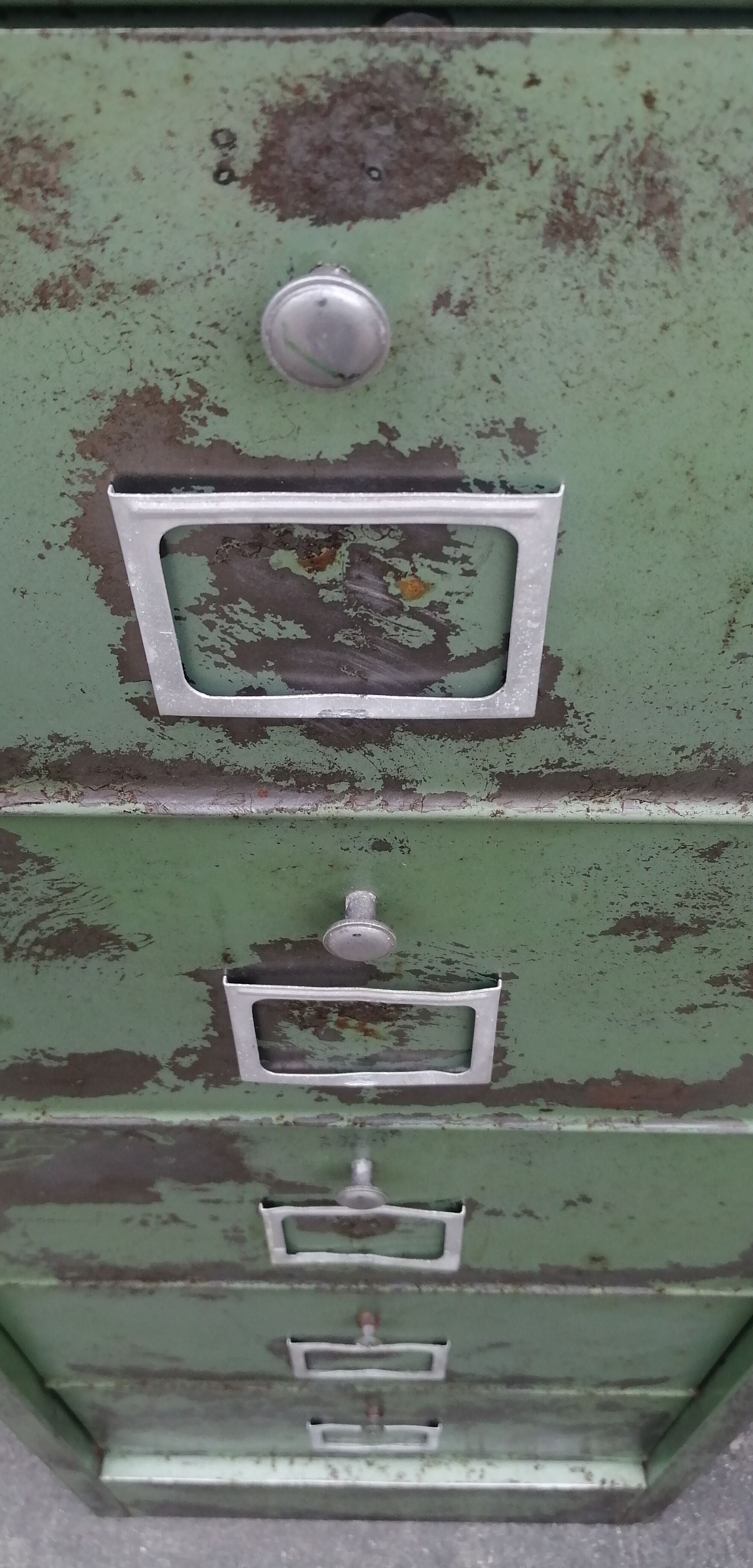 Antique metal cabinet with valves