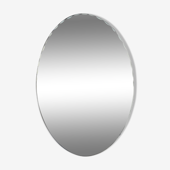 Miroir oval biseauté vintage 44x60cm