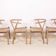 4x Chaise Wishbone CH24 de Hans J. Wegner en chêne, 1990