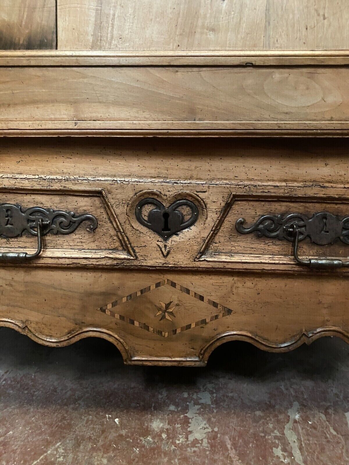 Louis XV style gendarme hat bonnet in 19th century cherry wood