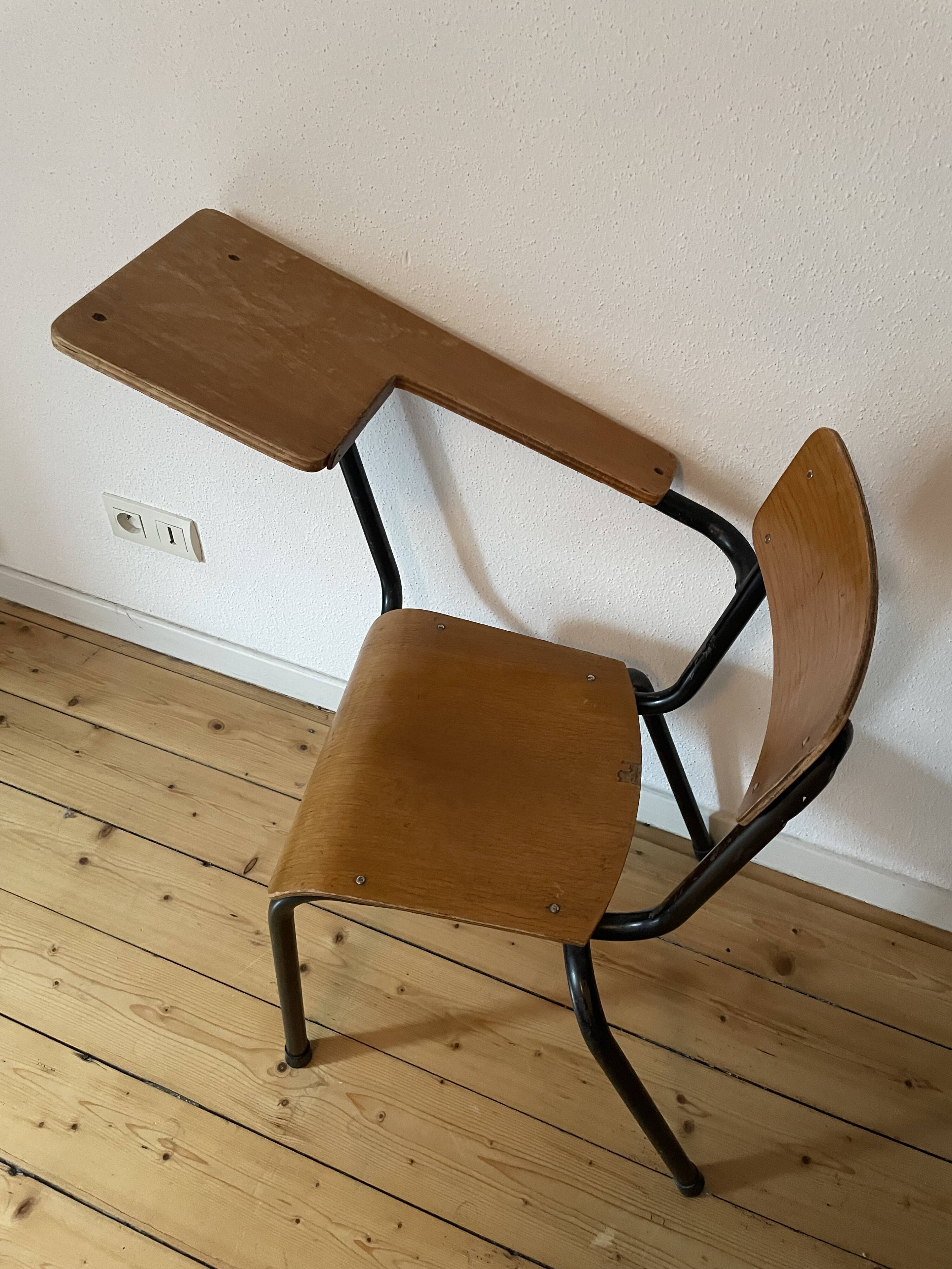 Vintage school chair with desk
