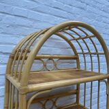 Rattan and wicker bamboo shelf
