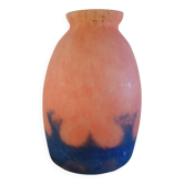 TULIP chandelier or lamp Marbled glass - Orange blue purple - Art Deco