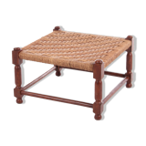 Vintage Brutalist stool or footstool made of jute rope, 1960s