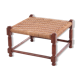 Vintage Brutalist stool or footstool made of jute rope, 1960s