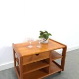 Deense teak audio trolley met lade vintage tv meubel