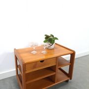 Chariot audio en teck danois avec tiroir meuble TV vintage