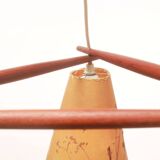 1950s ceiling lamp triangle in teak