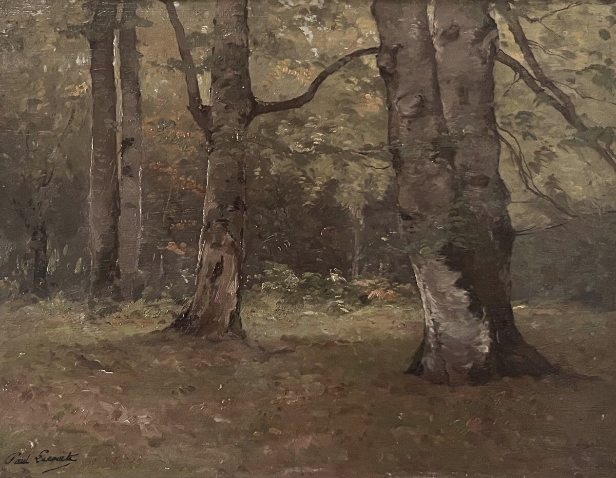 Paul Lecomte (1842–1920) A Underwood, oil on panel, signed