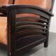 Ensemble de 2 fauteuils Art Déco en cuir de vache couleur cognac du 20e siècle.