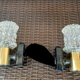 Targetti Sankey wall lamps in gilded brass, 1970's, Italy