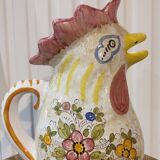Large ceramic rooster pitcher Deruta