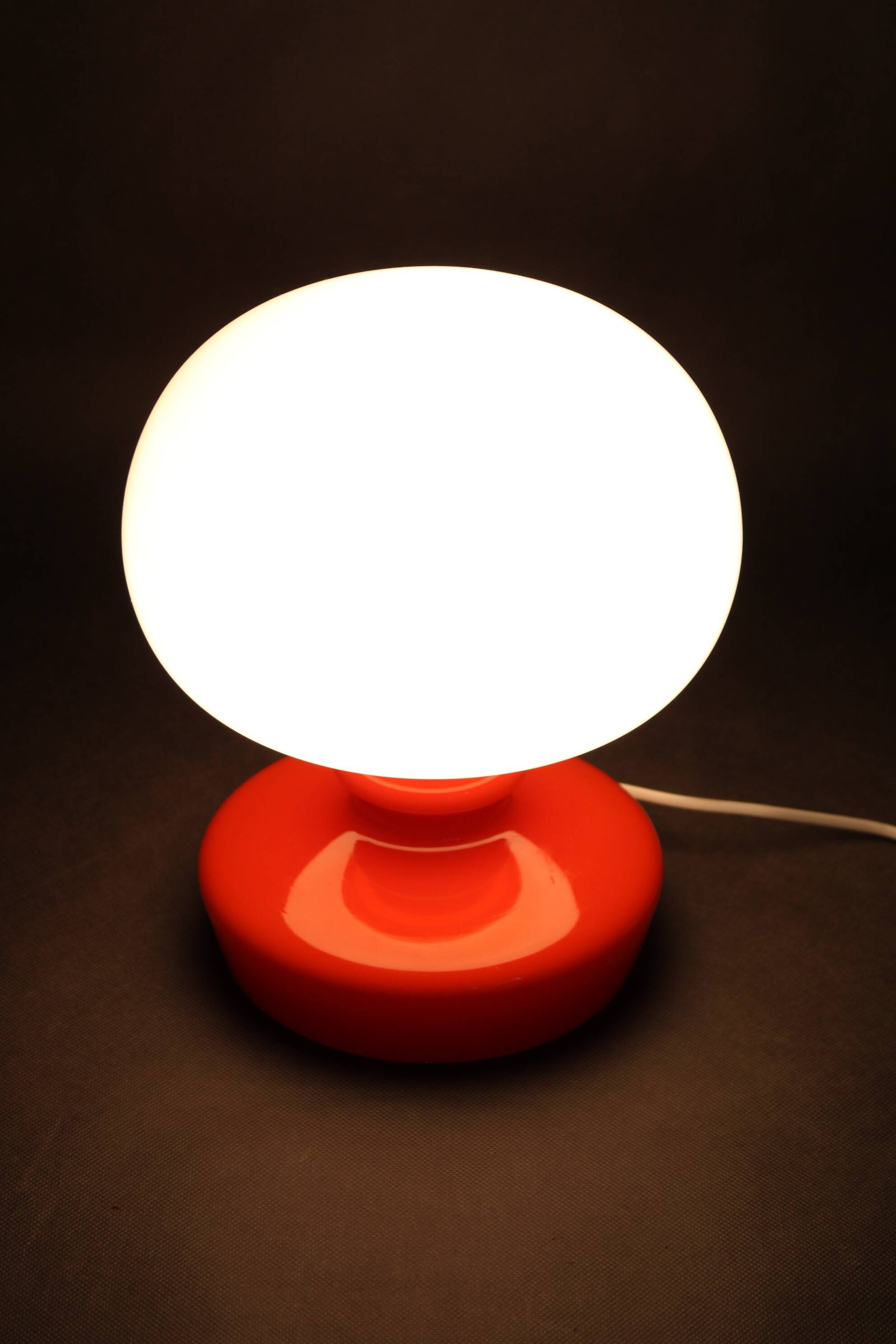 1970s Stepan Tabery Opaline Glass Mushroom Table Lamp, Czechoslovakia