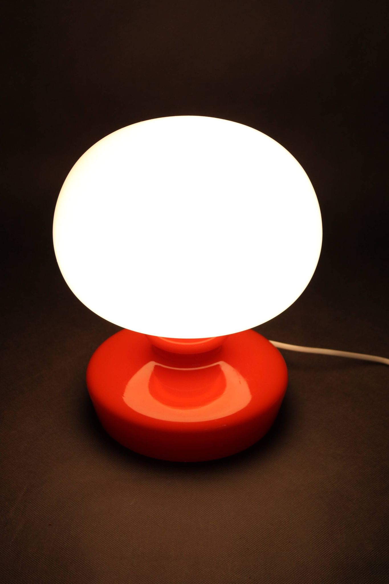 1970s Stepan Tabery Opaline Glass Mushroom Table Lamp, Czechoslovakia