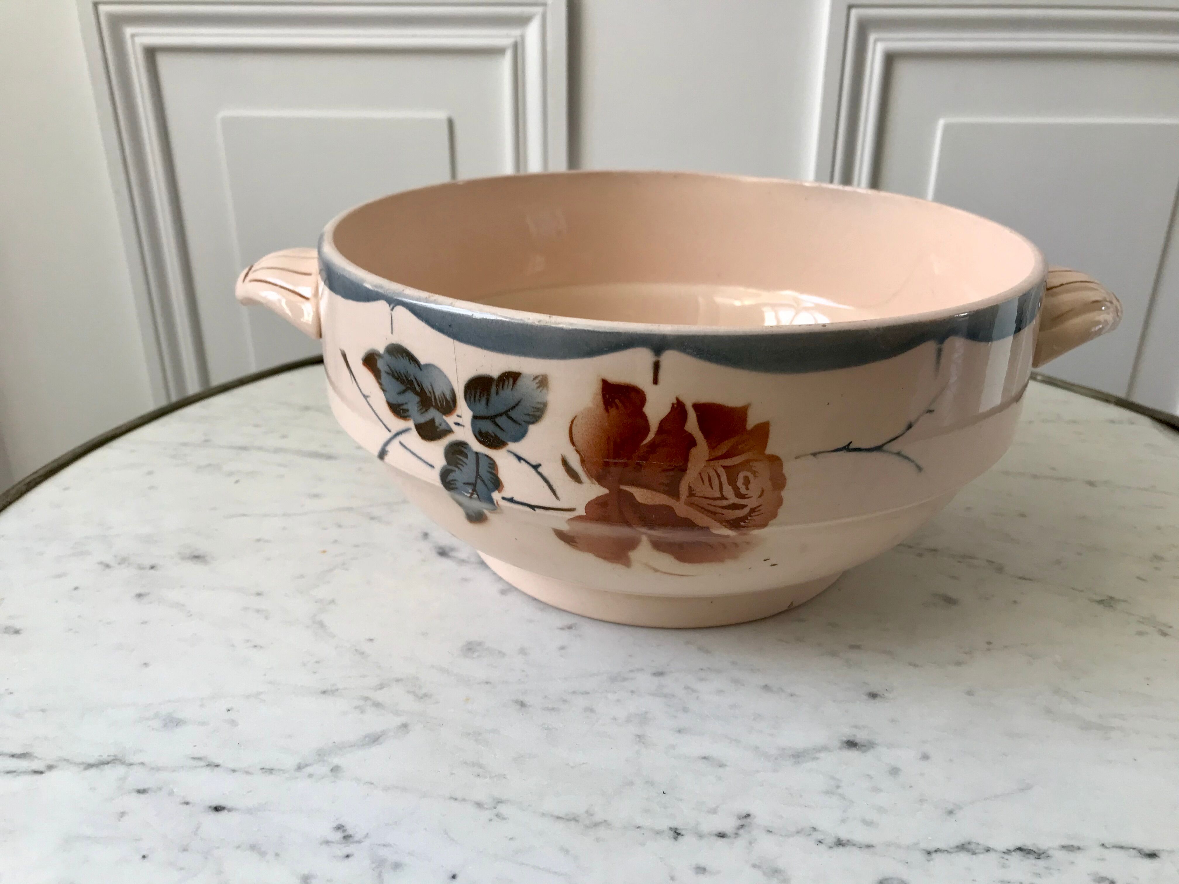 Eared salad bowl digoin sarrreguemines 30s-40s