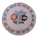 Plat fleuri vintage - faïencerie de Pornic