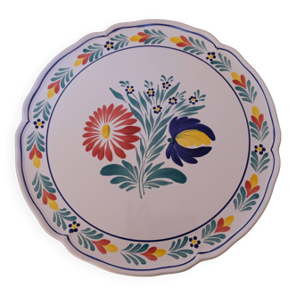 Plat fleuri vintage - faïencerie de Pornic
