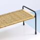 Carl Aubock side table, flower bench, iron, rattan, wicker, Austria, 1950s
