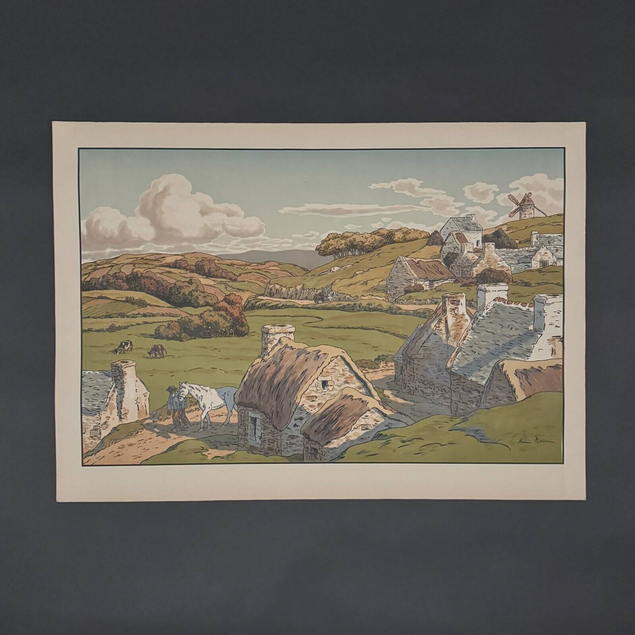 Lithograph by Henri Rivière, Aspects of Nature - The Valley