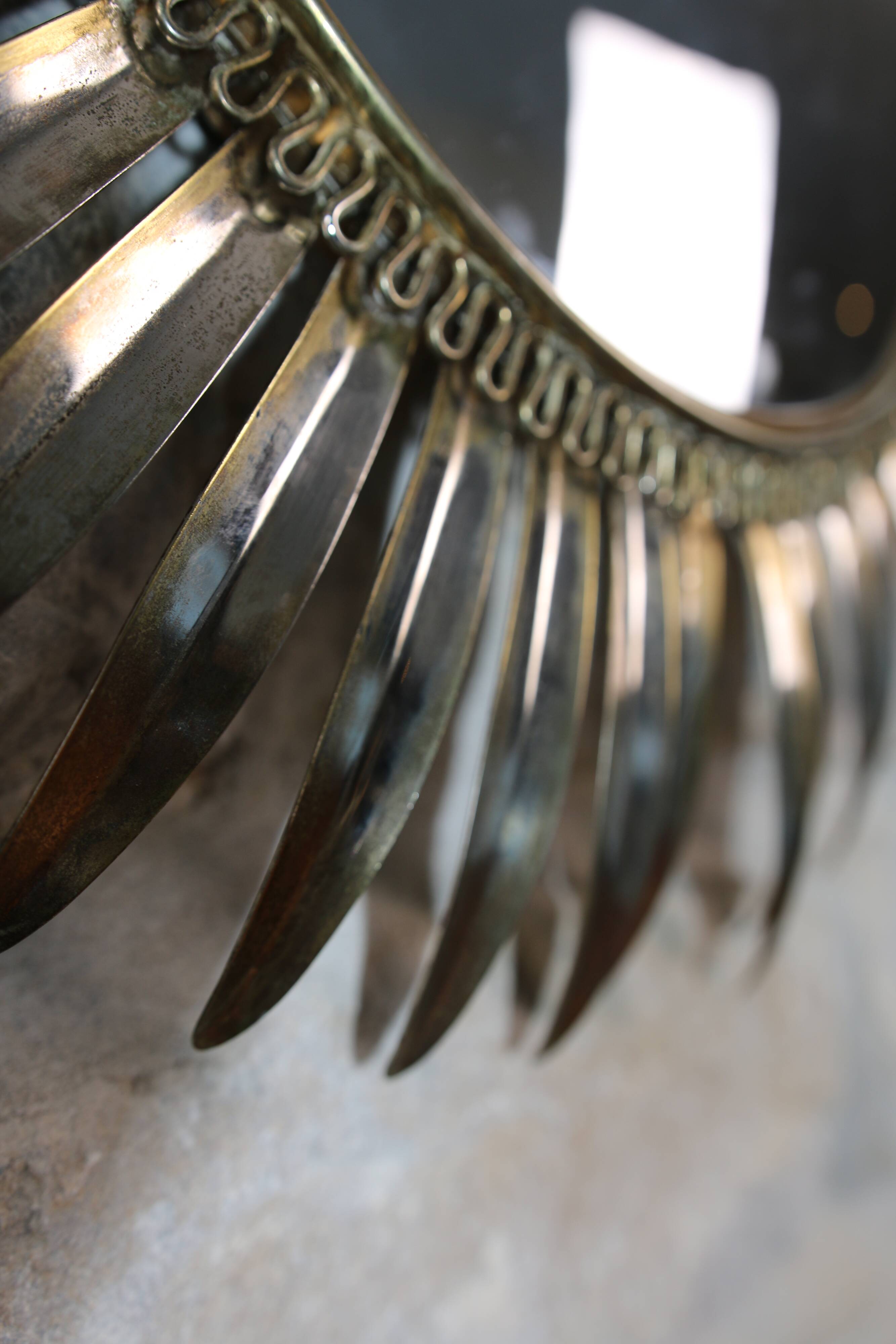 Deknudt convex sun mirror in metal, 70s