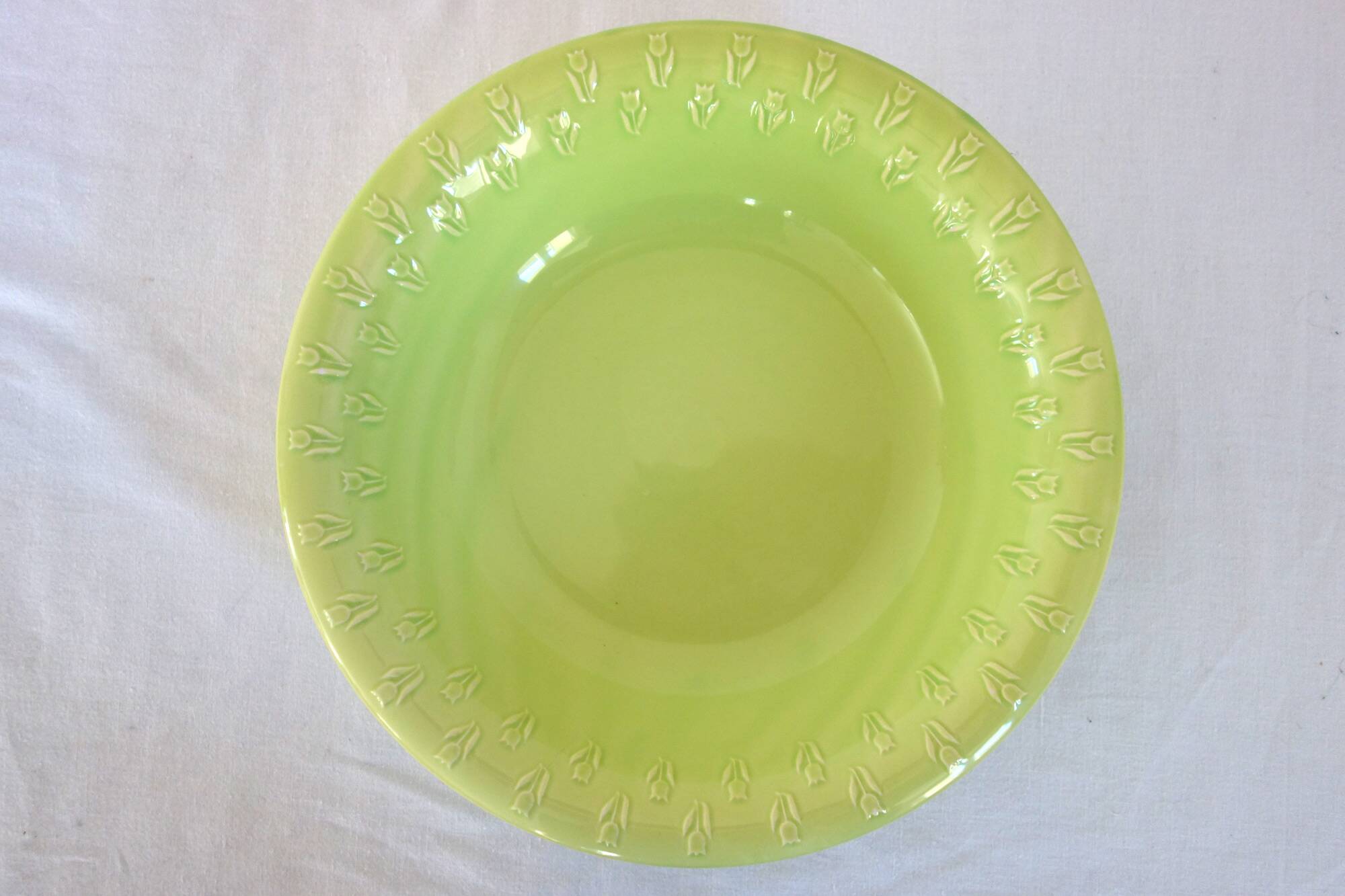 6 antique dinner plates and serving dish Ceramiche, Italy