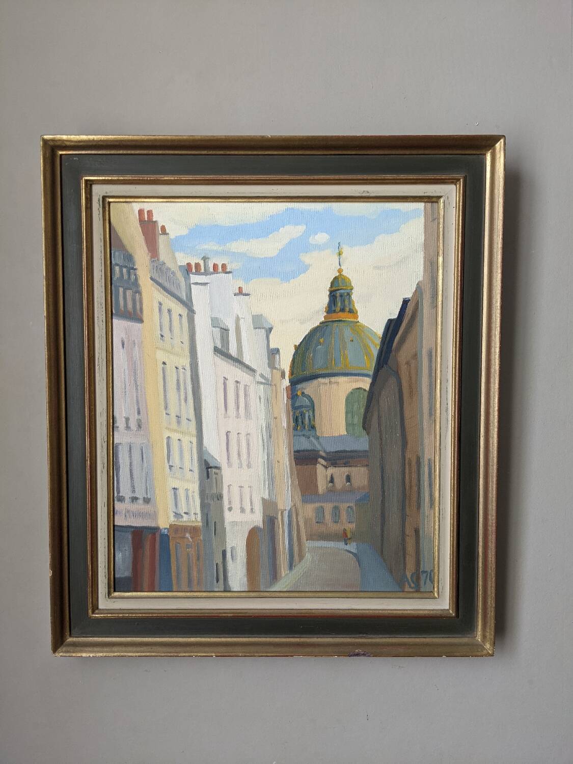 Oil on canvas street in Paris