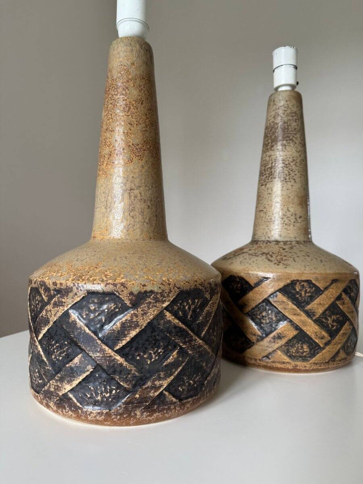 Paire de lampes de table, Søholm Stentøj, Danemark, années 1960, ensemble de 2